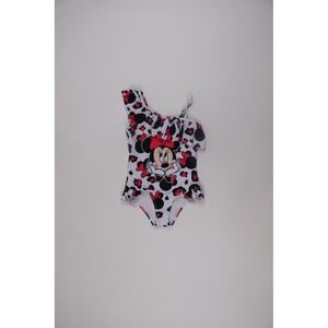 Disney PatPat Minnie Mouse Swimsuit White Leopard Bow 6-7Y NWT